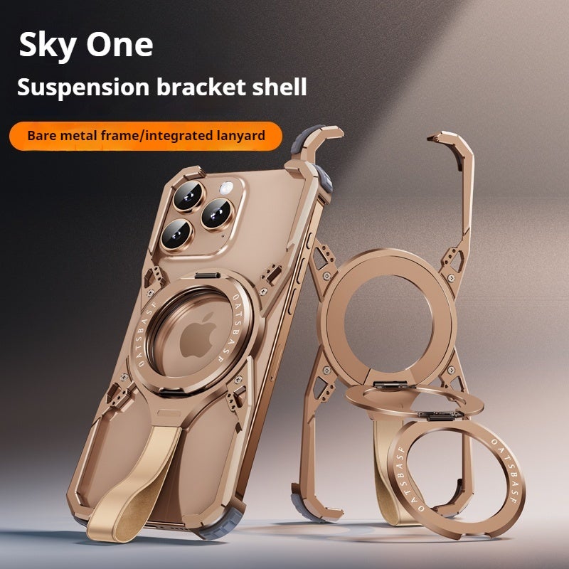 Mixed Color 1 Aluminum Alloy Case For IPhone 16 Pro With Rotating Ring Holder And Drop Protection - Image 1